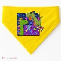Retro 90's Basketball Dinosaurs USA-Made Doggie Bandana thumb 0