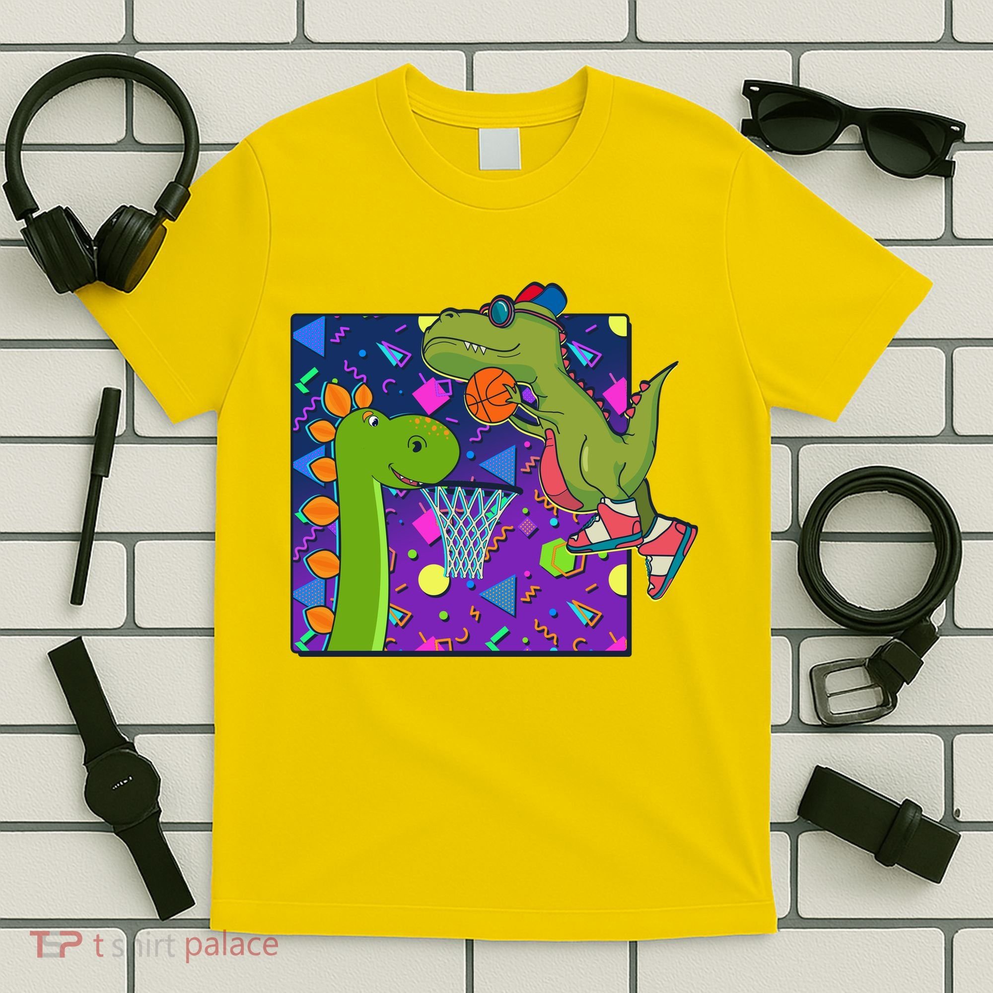 Retro 90's Basketball Dinosaurs T-Shirt