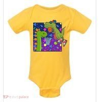 Retro 90's Basketball Dinosaurs Baby Bodysuit thumb 0