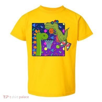 Retro 90's Basketball Dinosaurs Toddler T-Shirt