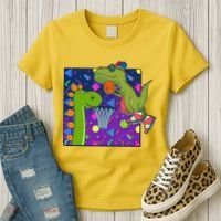 Retro 90's Basketball Dinosaurs Women's T-Shirt thumb 3