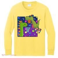 Retro 90's Basketball Dinosaurs Kids Long Sleeve Shirt thumb 0