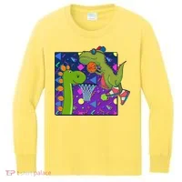 Retro 90's Basketball Dinosaurs Kids Long Sleeve Shirt thumb 0