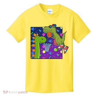 Retro 90's Basketball Dinosaurs Kids T-Shirt