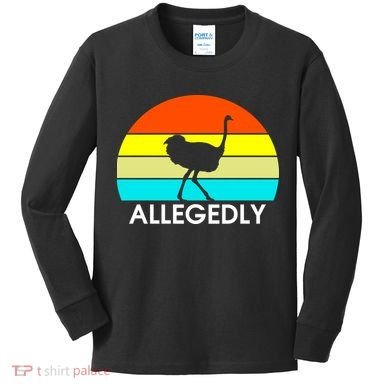 Retro Allegedly Ostrich Vintage Kids Long Sleeve Shirt