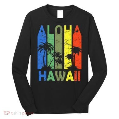 Retro Aloha Hawaii Logo Long Sleeve Shirt