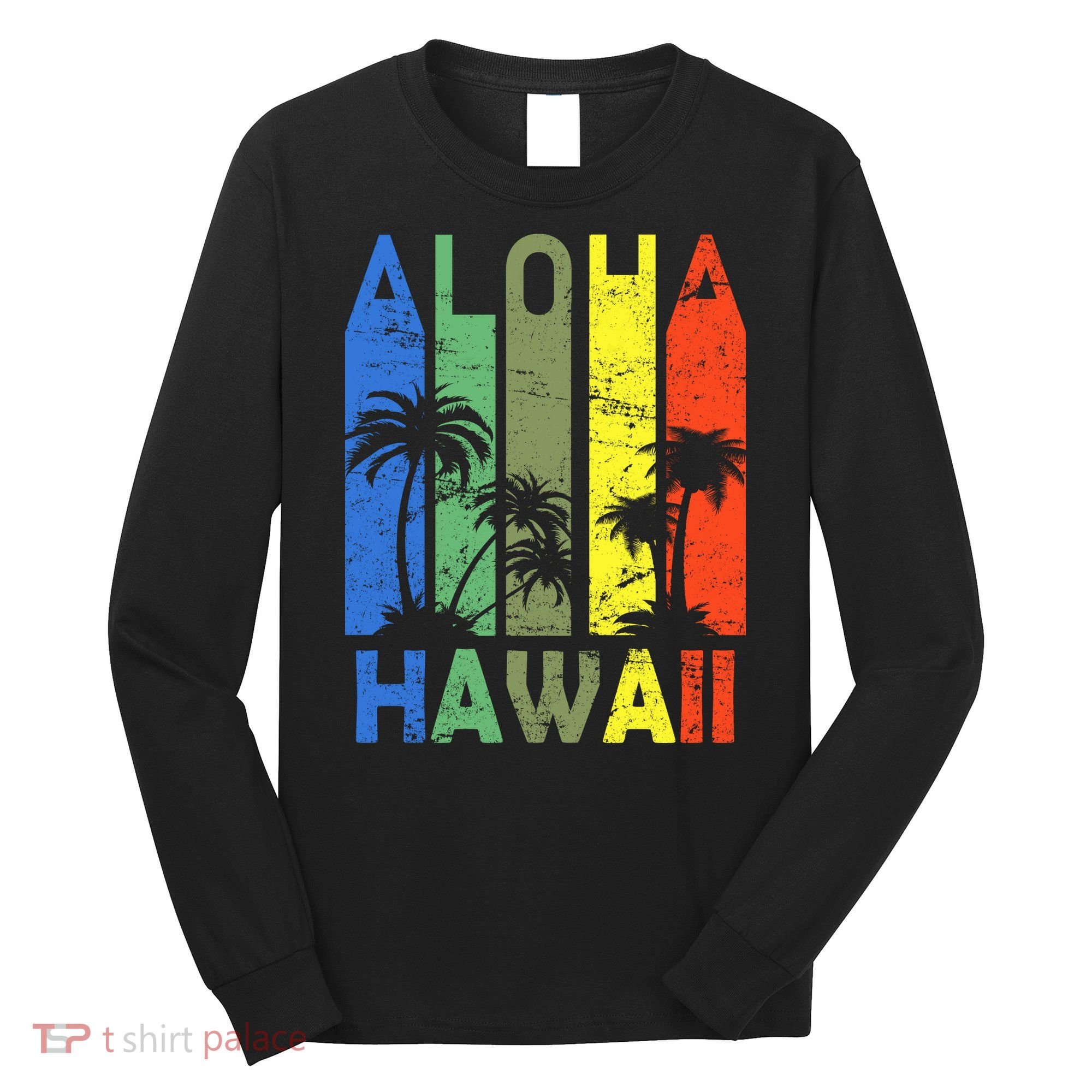 Retro Aloha Hawaii Logo Long Sleeve Shirt