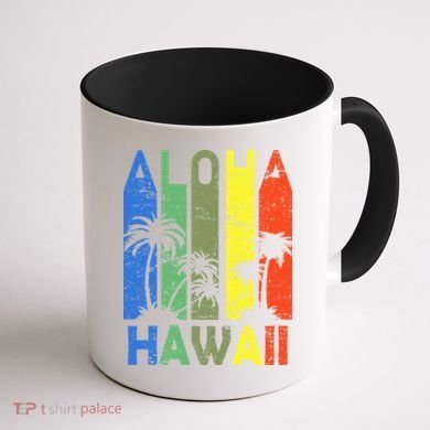 Retro Aloha Hawaii Logo Coffee Mug back