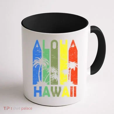 Retro Aloha Hawaii Logo Coffee Mug back