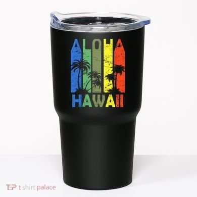 Retro Aloha Hawaii Logo Tumbler
