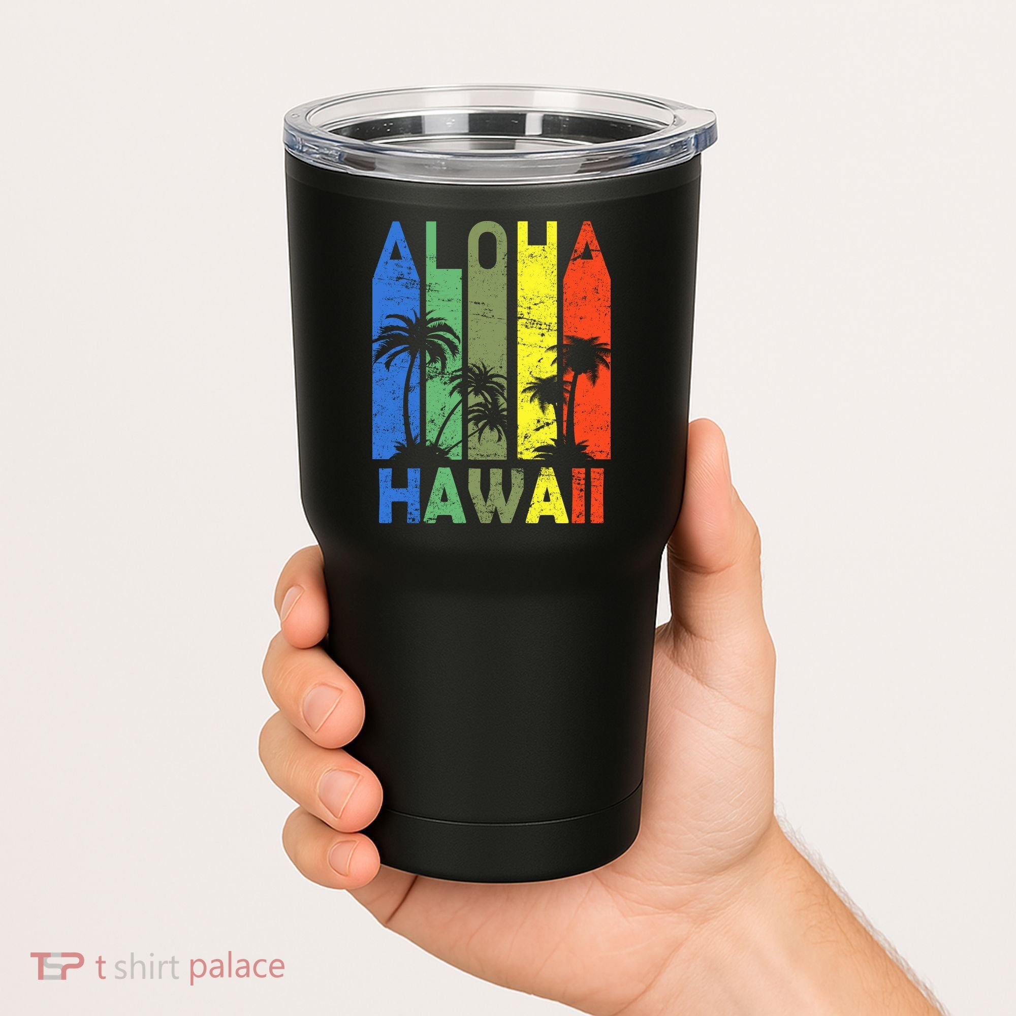 Retro Aloha Hawaii Logo Tumbler