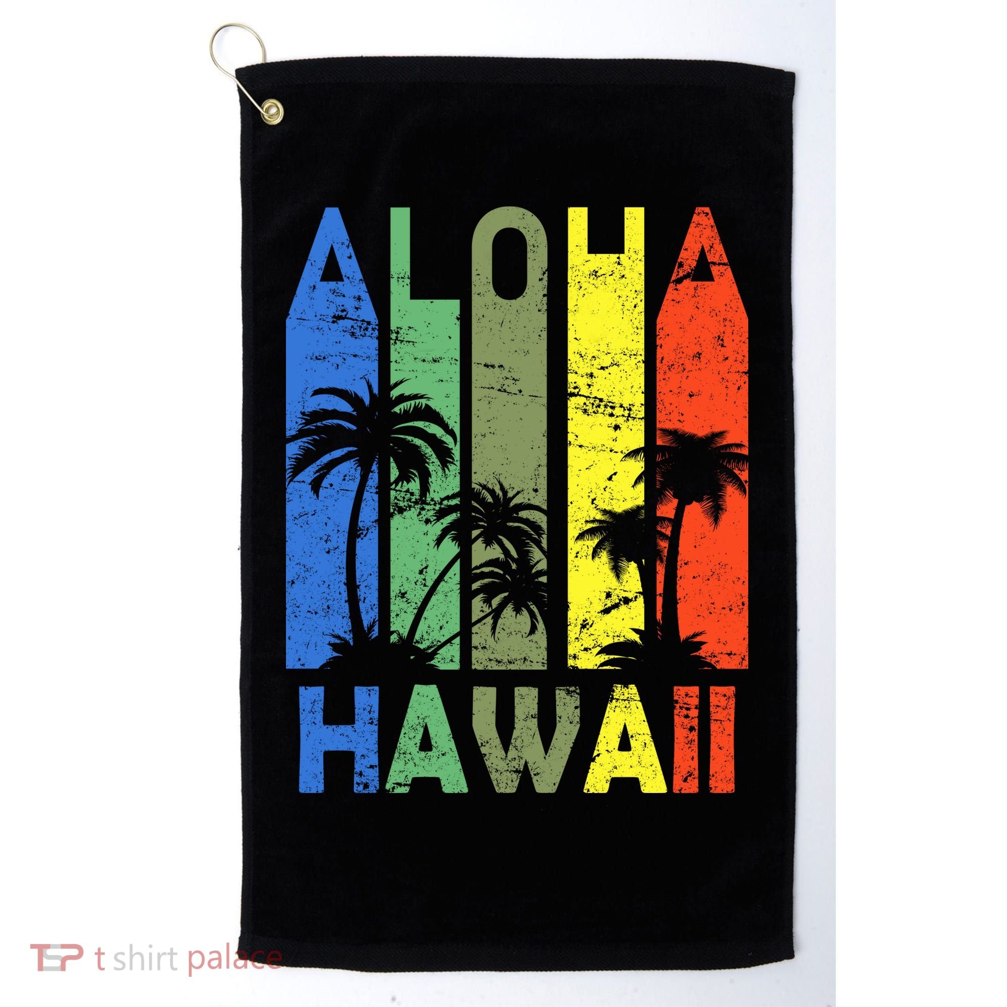 Retro Aloha Hawaii Logo Golf Towel