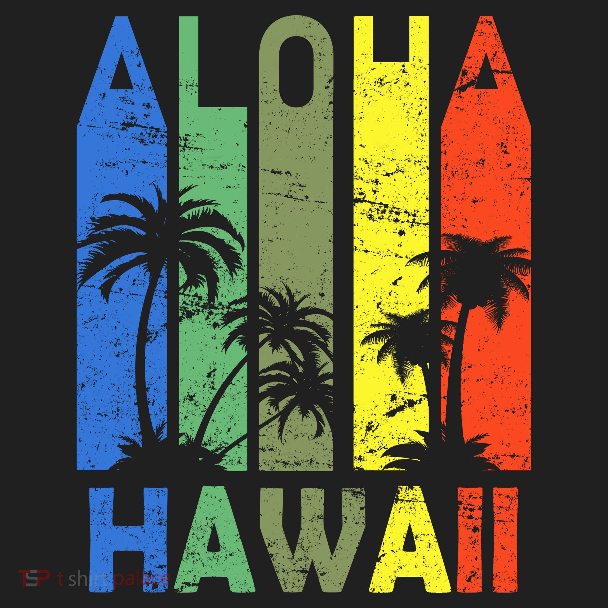 Retro Aloha Hawaii Logo Golf Towel