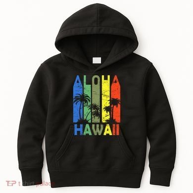 Retro Aloha Hawaii Logo Kids Hoodie