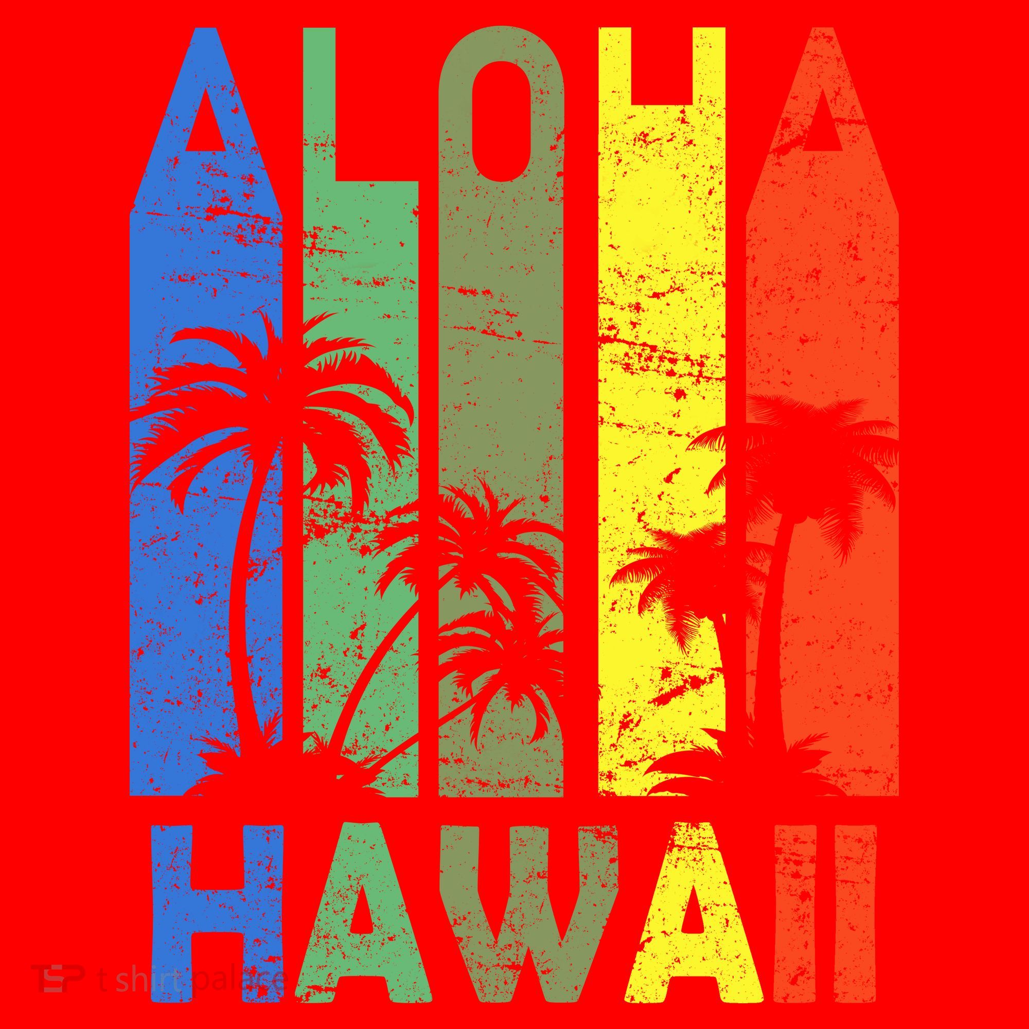 Retro Aloha Hawaii Logo Santa Hat