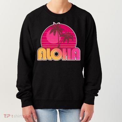 Retro Aloha Summer Fun Pink Logo Women's Sweatshirt