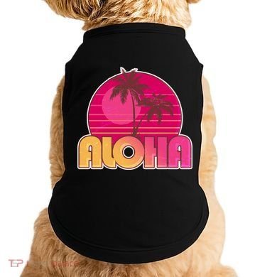 Retro Aloha Summer Fun Pink Logo Doggie Tank