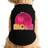 Retro Aloha Summer Fun Pink Logo Doggie Tank thumb 0