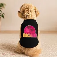 Retro Aloha Summer Fun Pink Logo Doggie Tank thumb 2