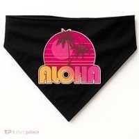 Retro Aloha Summer Fun Pink Logo USA-Made Doggie Bandana thumb 0