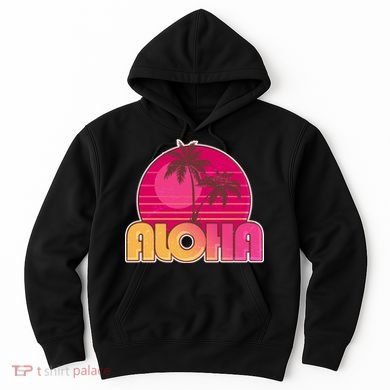 Retro Aloha Summer Fun Pink Logo Hoodie