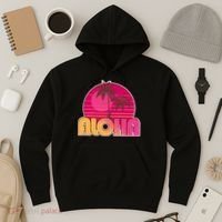 Retro Aloha Summer Fun Pink Logo Hoodie thumb 3