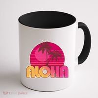 Retro Aloha Summer Fun Pink Logo Coffee Mug thumb 1