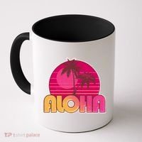 Retro Aloha Summer Fun Pink Logo Coffee Mug thumb 0