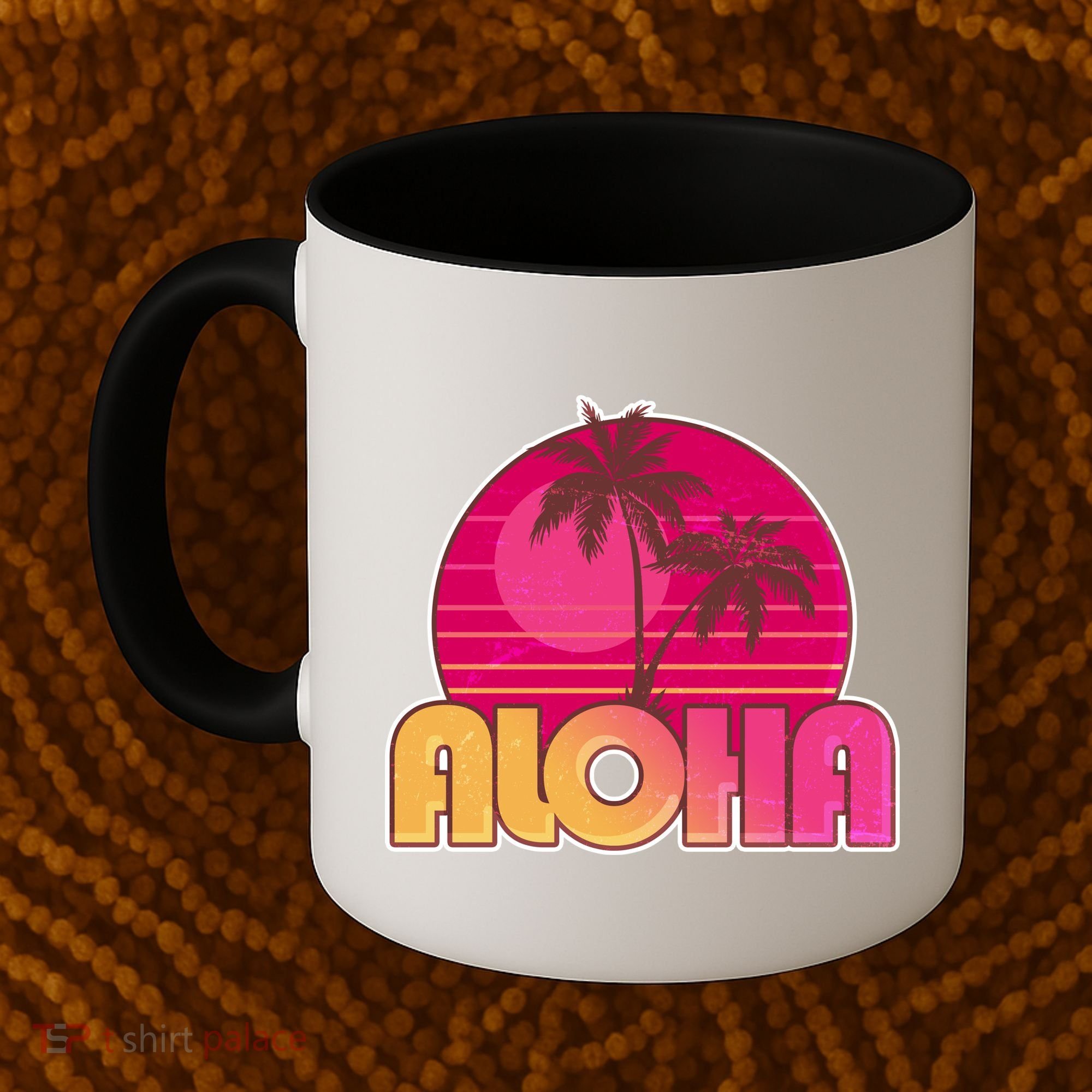 Retro Aloha Summer Fun Pink Logo Coffee Mug
