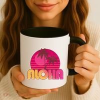 Retro Aloha Summer Fun Pink Logo Coffee Mug thumb 3