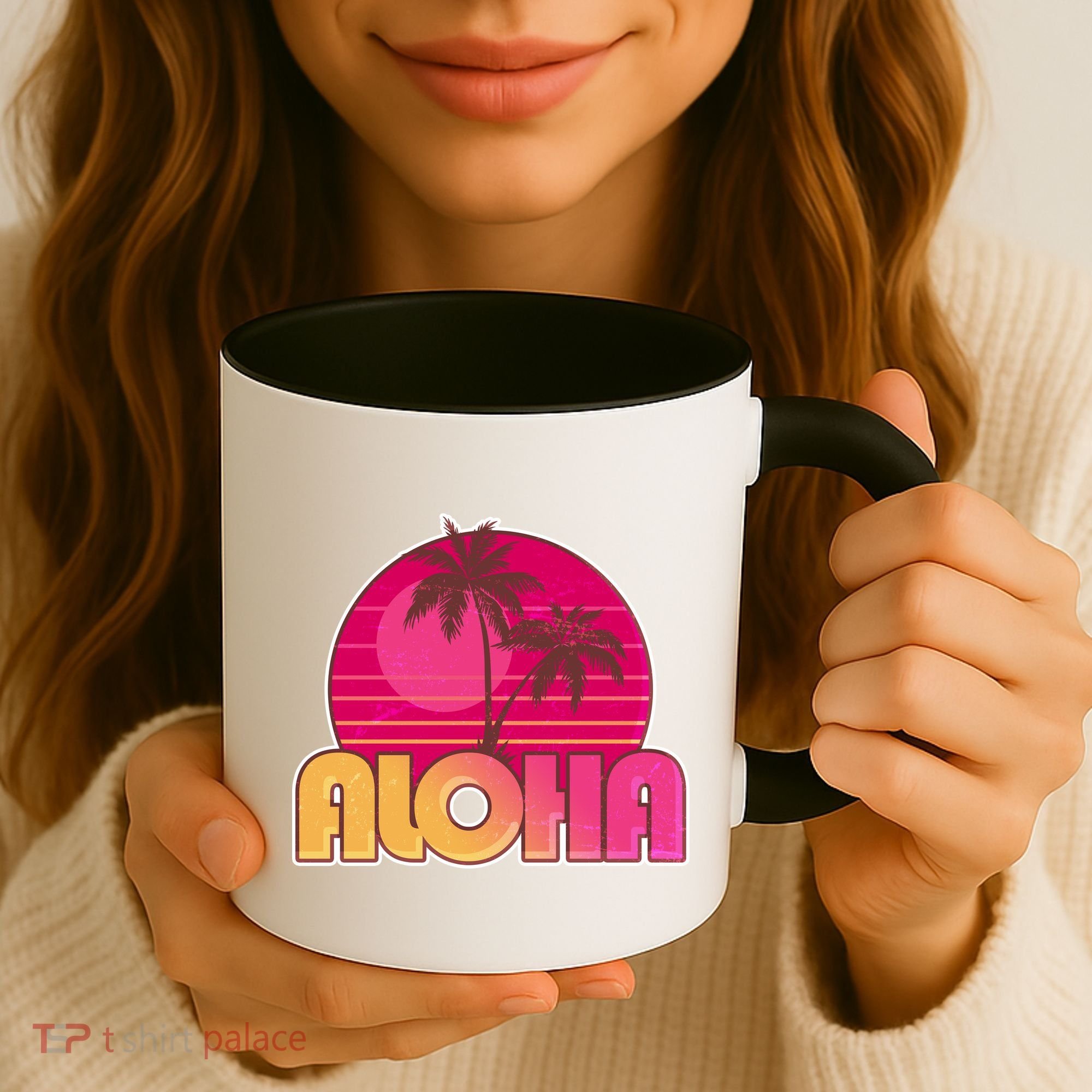 Retro Aloha Summer Fun Pink Logo Coffee Mug