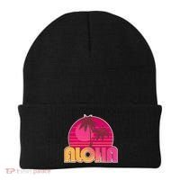 Retro Aloha Summer Fun Pink Logo Beanie thumb 0