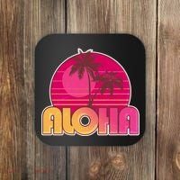 Retro Aloha Summer Fun Pink Logo Coaster thumb 0
