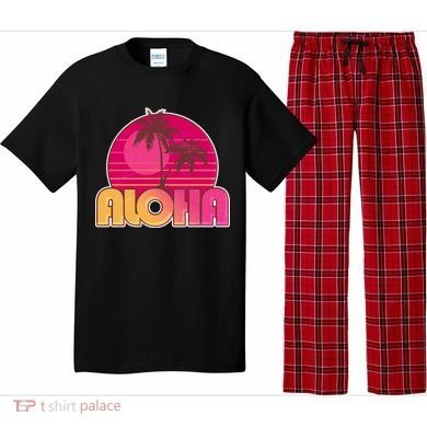 Retro Aloha Summer Fun Pink Logo Pajama Set