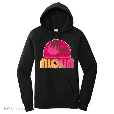 Retro Aloha Summer Fun Pink Logo Women's Hoodie
