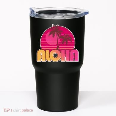 Retro Aloha Summer Fun Pink Logo Tumbler