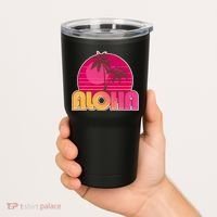 Retro Aloha Summer Fun Pink Logo Tumbler thumb 2