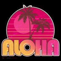 Retro Aloha Summer Fun Pink Logo Ornament thumb 1