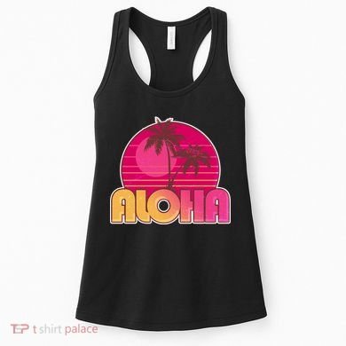 Retro Aloha Summer Fun Pink Logo Women's Tank Top