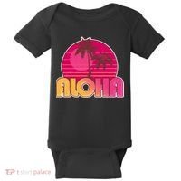 Retro Aloha Summer Fun Pink Logo Baby Bodysuit thumb 0