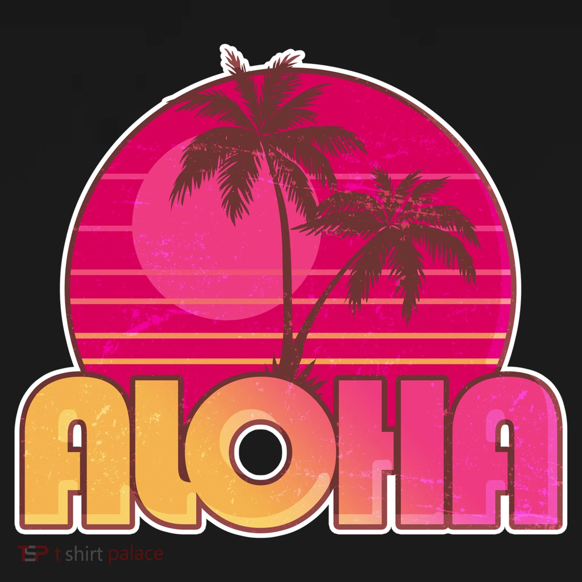 Retro Aloha Summer Fun Pink Logo Baby Bodysuit