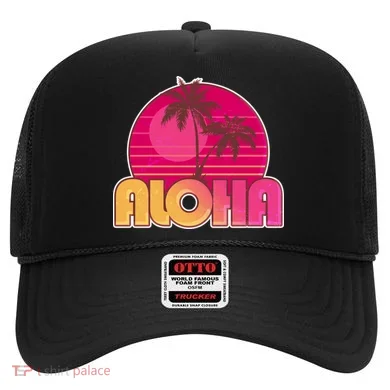 Retro Aloha Summer Fun Pink Logo Hat