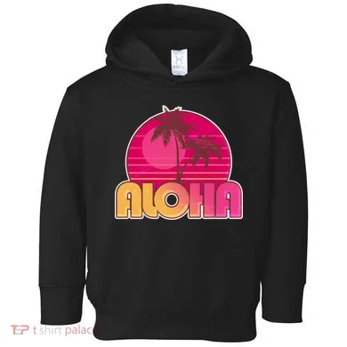 Retro Aloha Summer Fun Pink Logo Toddler Hoodie
