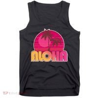 Retro Aloha Summer Fun Pink Logo Tank Top thumb 0