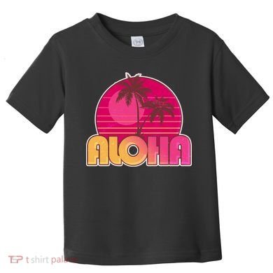 Retro Aloha Summer Fun Pink Logo Toddler T-Shirt