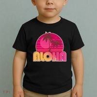 Retro Aloha Summer Fun Pink Logo Toddler T-Shirt thumb 2