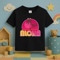 Retro Aloha Summer Fun Pink Logo Toddler T-Shirt thumb 3