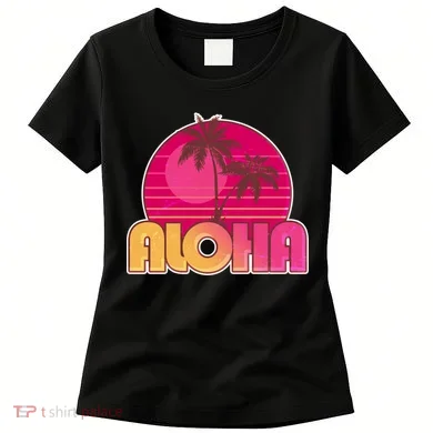 Retro Aloha Summer Fun Pink Logo Women's T-Shirt