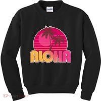 Retro Aloha Summer Fun Pink Logo Kids Sweatshirt thumb 0