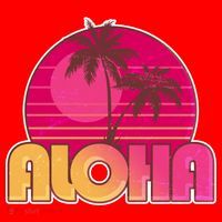 Retro Aloha Summer Fun Pink Logo Santa Hat thumb 1